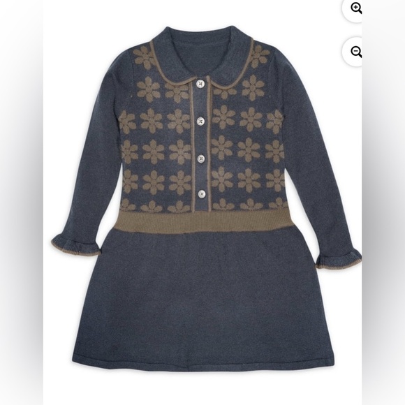 Gerber Other - Navy and Brown collared dress. NWT!